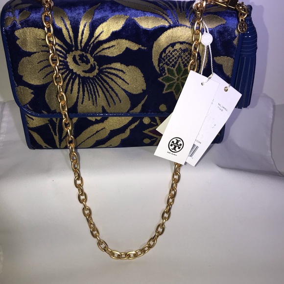 NWT💥Tory Burch Floral Velvet Shoulder Bag💥 - Picture 4 of 13